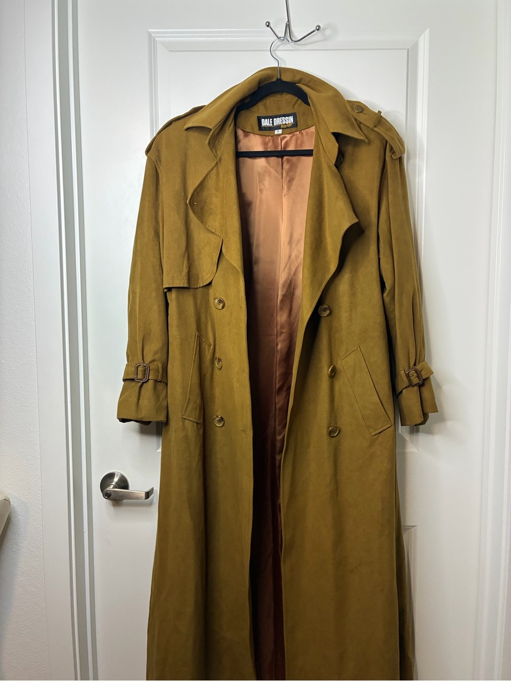 Women’s Long Trench Coat in Deep Mustard